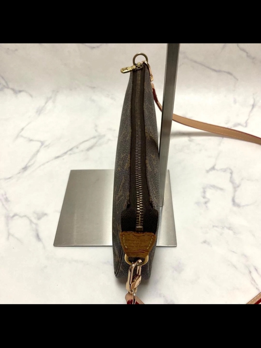 Louis Vuitton Monogram Canvas Crossbody with Red-Trim Strap - Picture 6 of 16